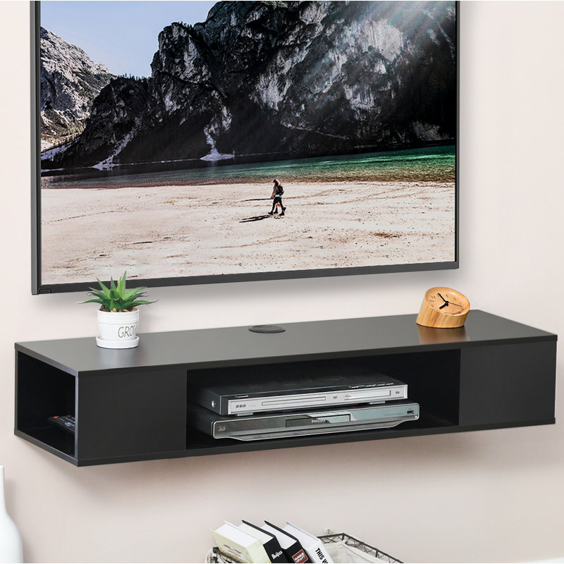Fitueyes Wall Mounted Media Console Floating TV Stand Component Shelf